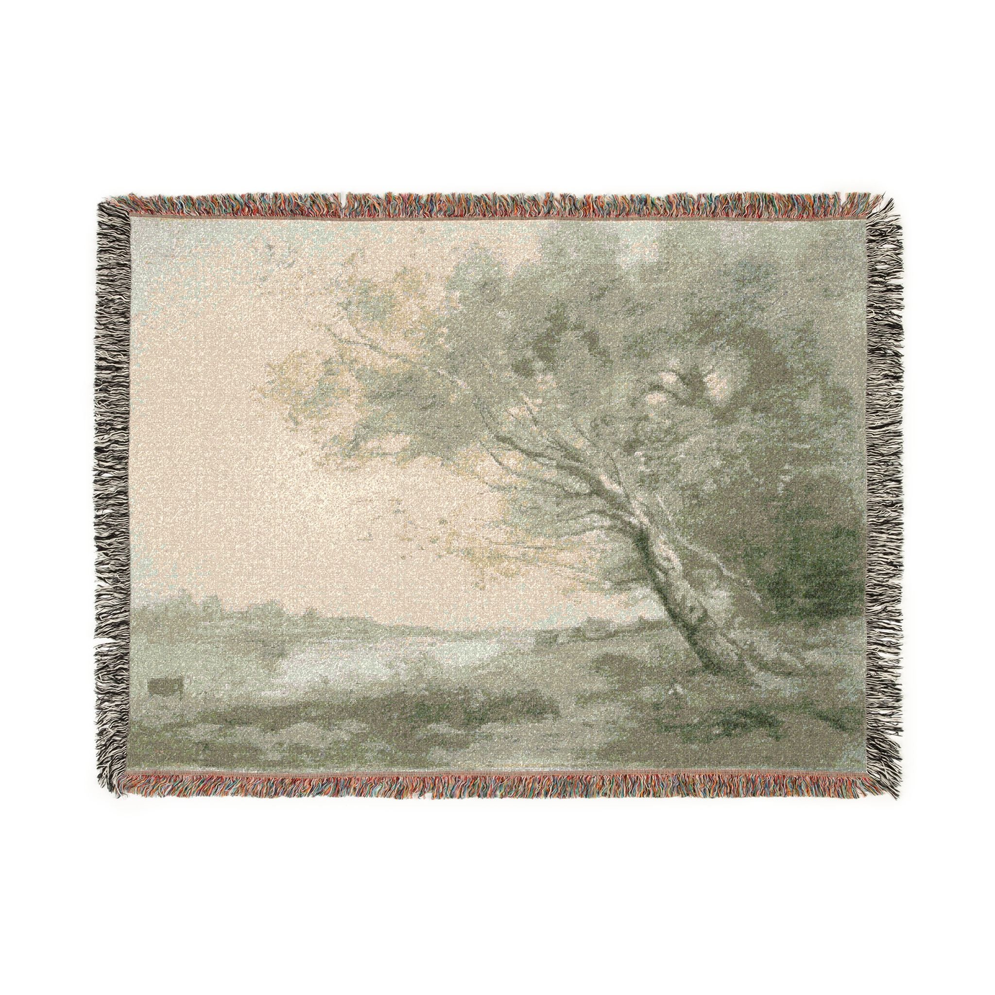 Jean Baptiste Camille Corot - Bent Tree by the Water | Woven Tapestry Blanket