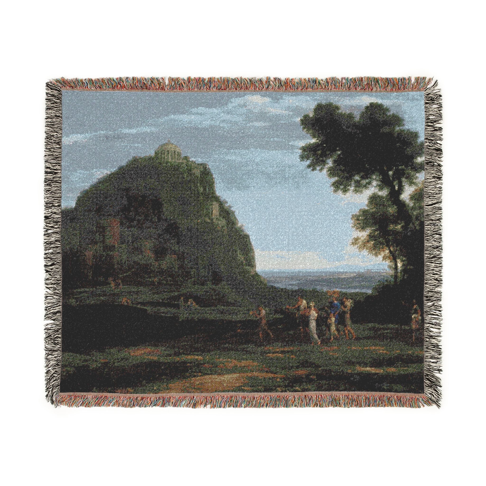 Claude Lorrain - View of Delphi with a Procession | Woven Tapestry Blanket