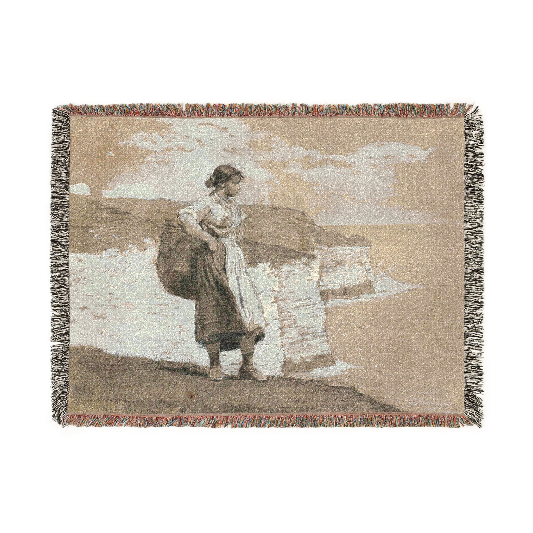 Winslow Homer - Flamborough Head, England | Woven Tapestry Blanket