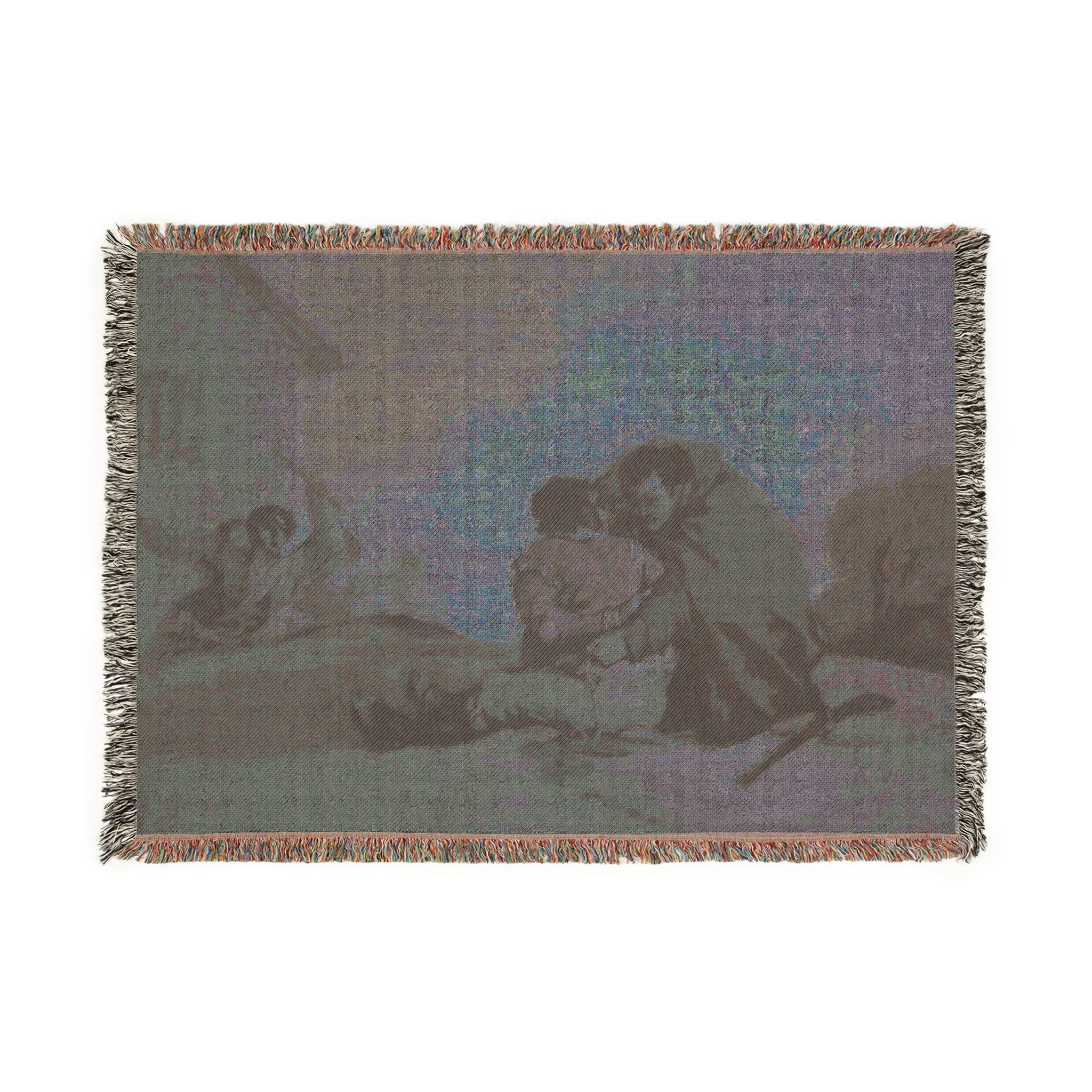 Francisco José de Goya y Lucientes - Friar Pedro Binds El Maragato with a Rope | Woven Tapestry Blanket