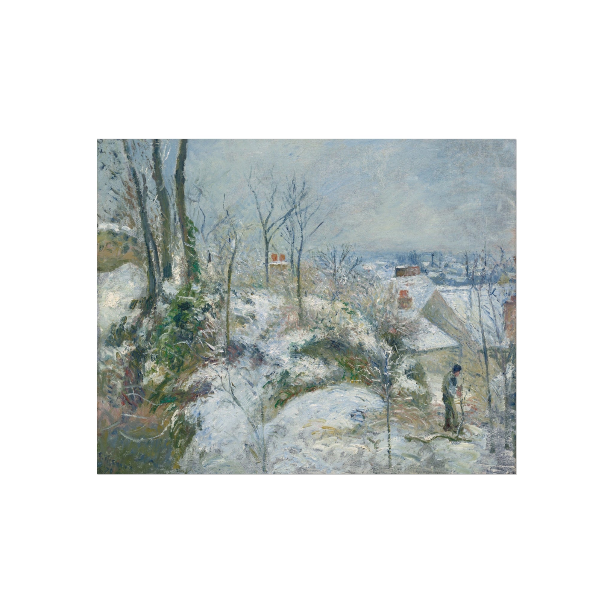 Rabbit Warren at Pontoise, Snow Camille Pissarro Fine Art Poster