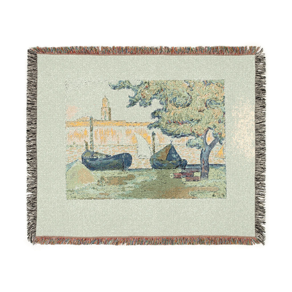 Paul Signac - The Port of St. Tropez II, from the seventh album of L'Estampe originale | Woven Tapestry Blanket