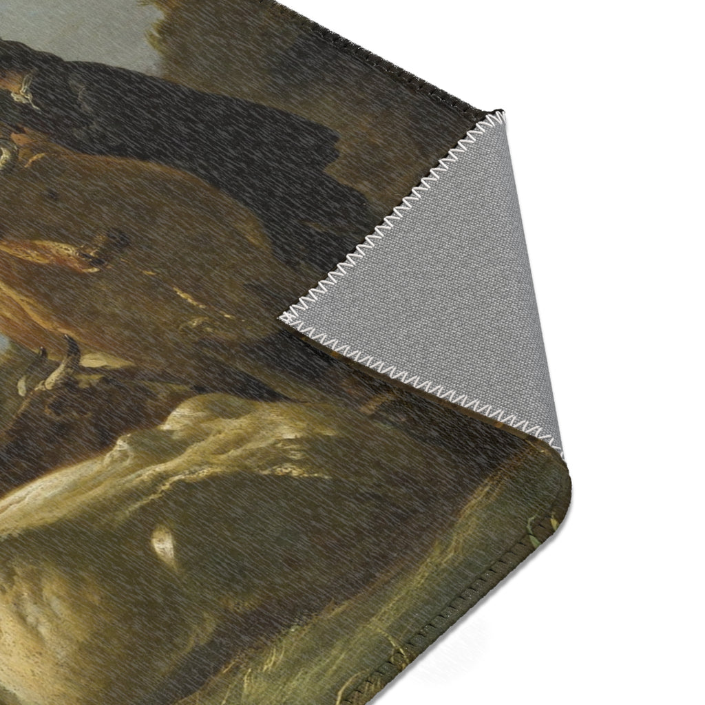 Aelbert Cuyp - Peasants with Four Cows by the River Merwede - WGA5825 | Area Rug