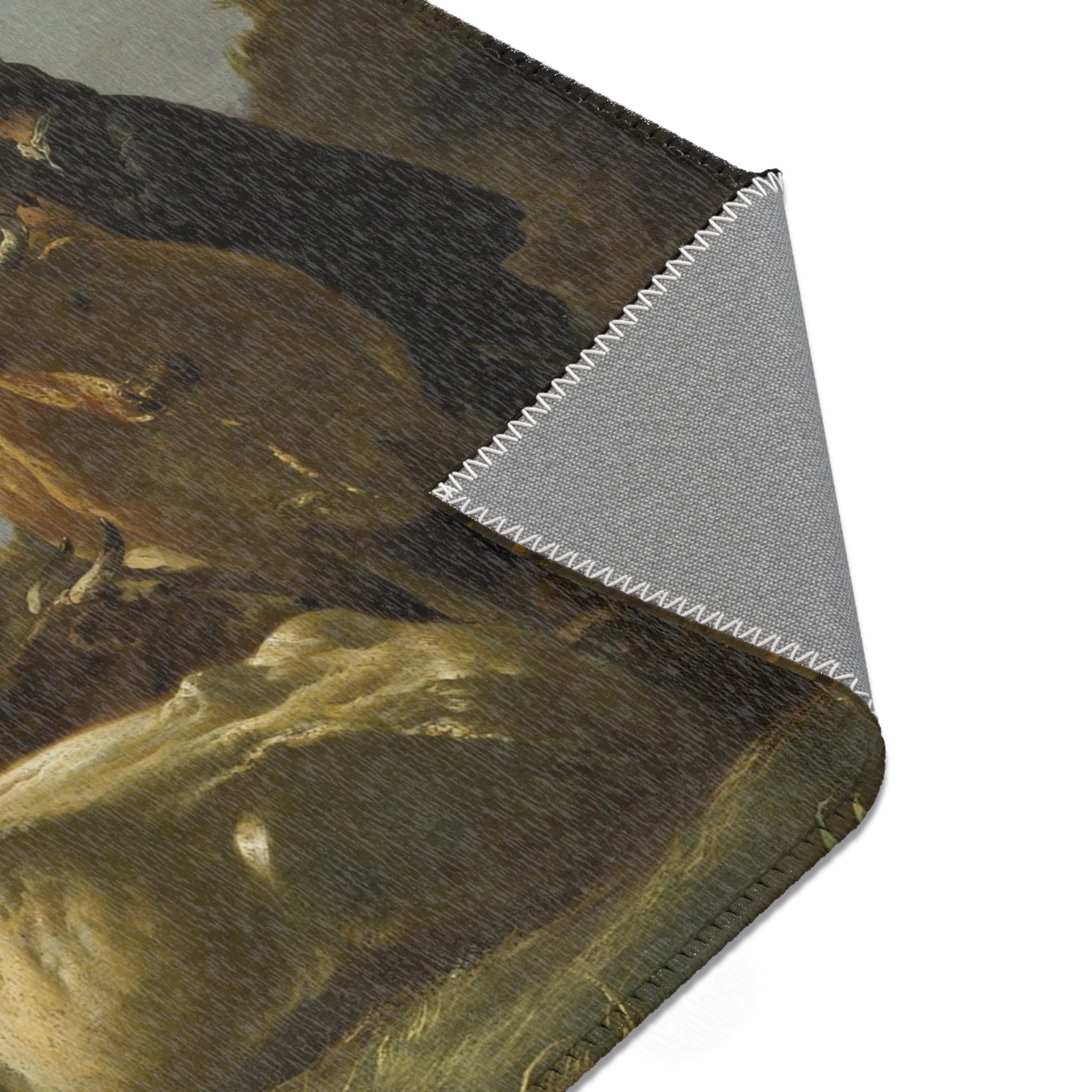 Aelbert Cuyp - Peasants with Four Cows by the River Merwede - WGA5825 | Area Rug