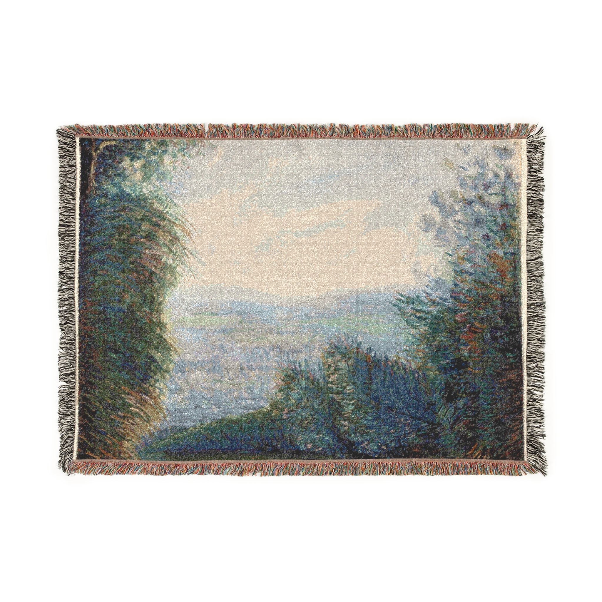 Pierre-Auguste Renoir - The Auvers Valley on the Oise River | Woven Tapestry Blanket
