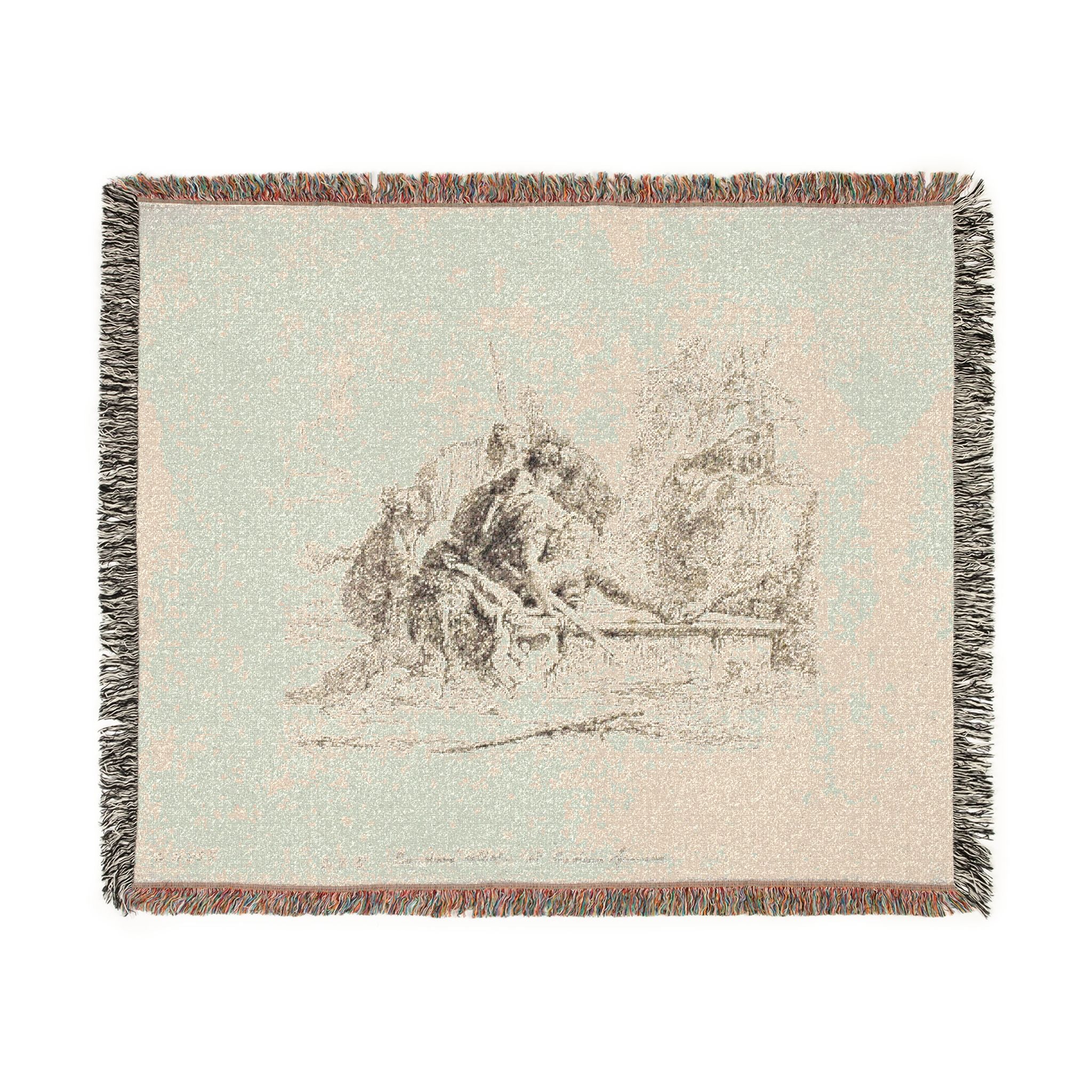 Giovanni Battista Tiepolo - Two Soldiers and Two Women, from Capricci | Woven Tapestry Blanket