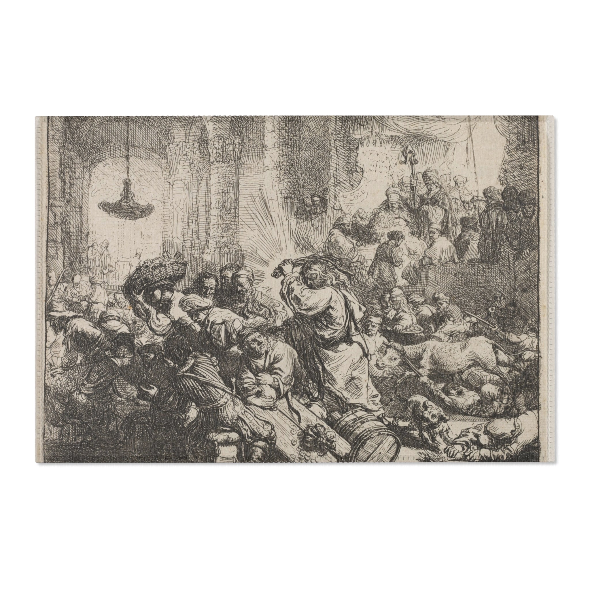 Rembrandt van Rijn - Christ Driving the Money Changers from the Temple | Area Rug