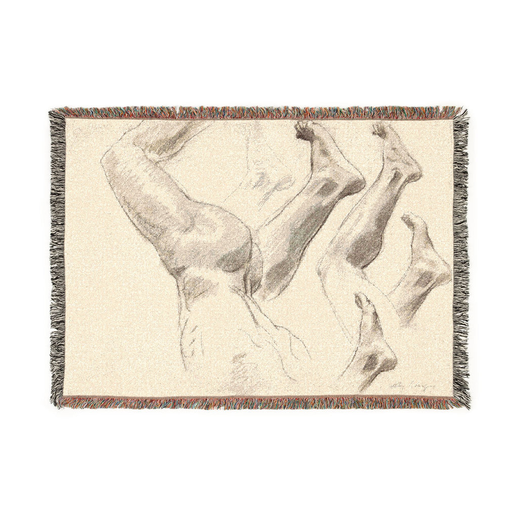 John Singer Sargent - Sketches of Legs and Feet | Woven Tapestry Blanket