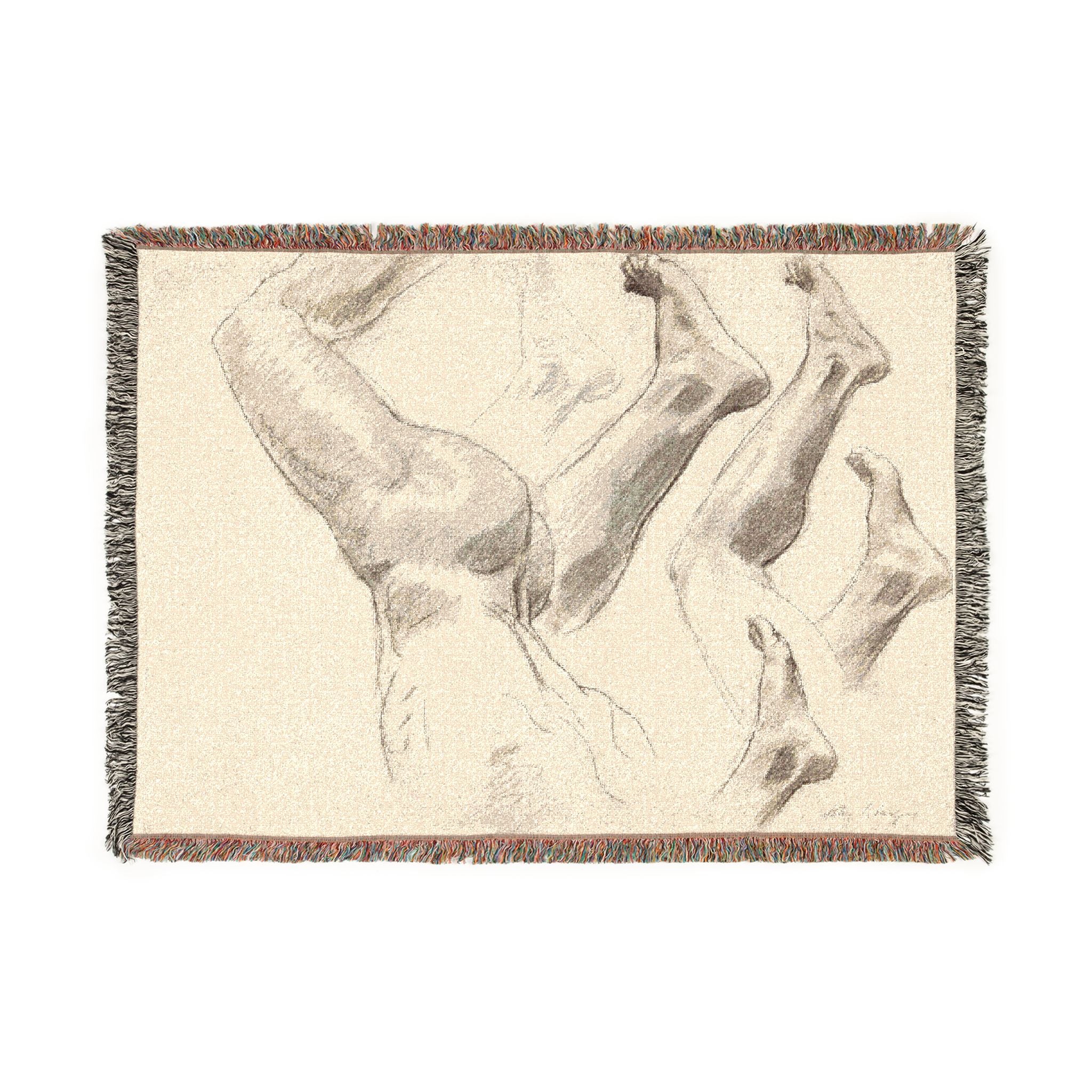 John Singer Sargent - Sketches of Legs and Feet | Woven Tapestry Blanket