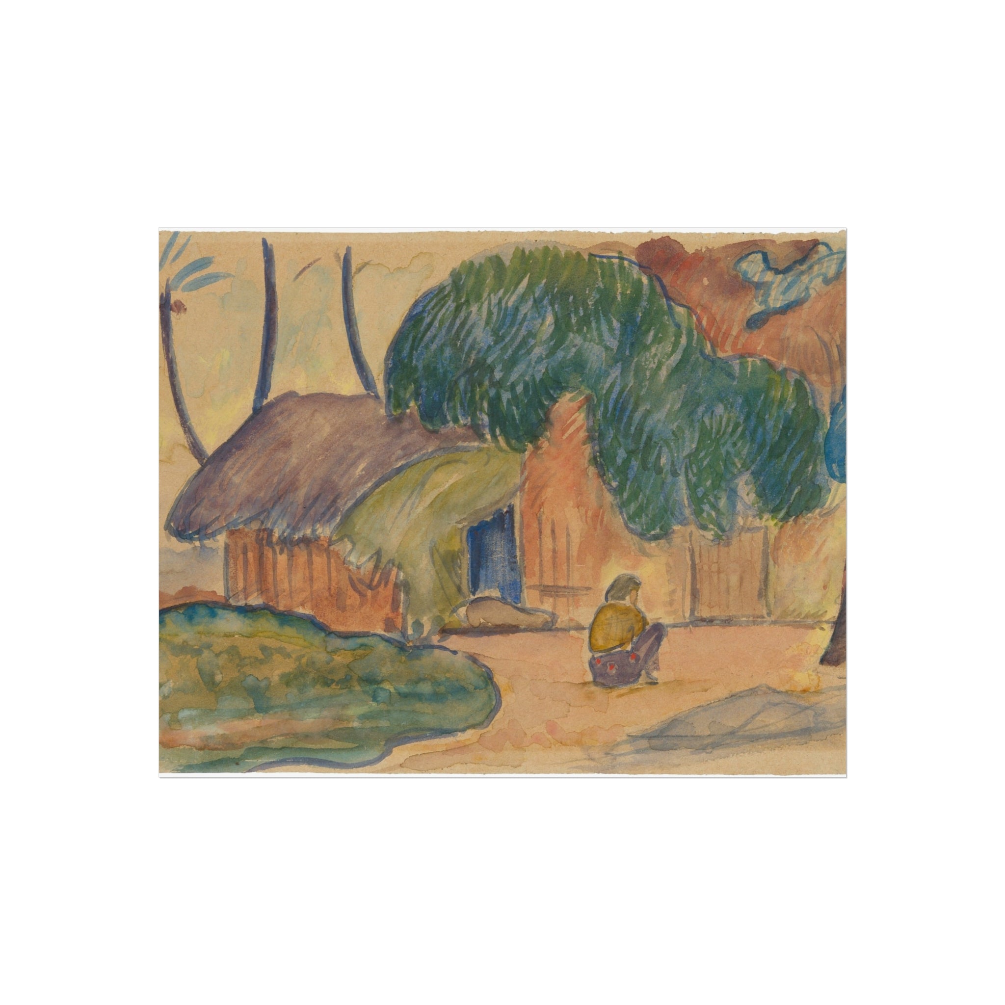 Tahitian Hut Paul Gauguin Fine Art Poster