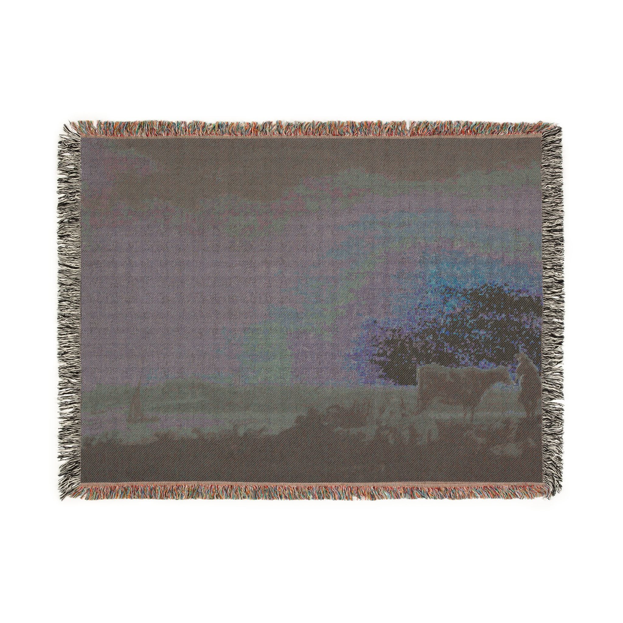 Aelbert Cuyp - A View of Vianen with a Herdsman and Cattle by a River | Woven Tapestry Blanket