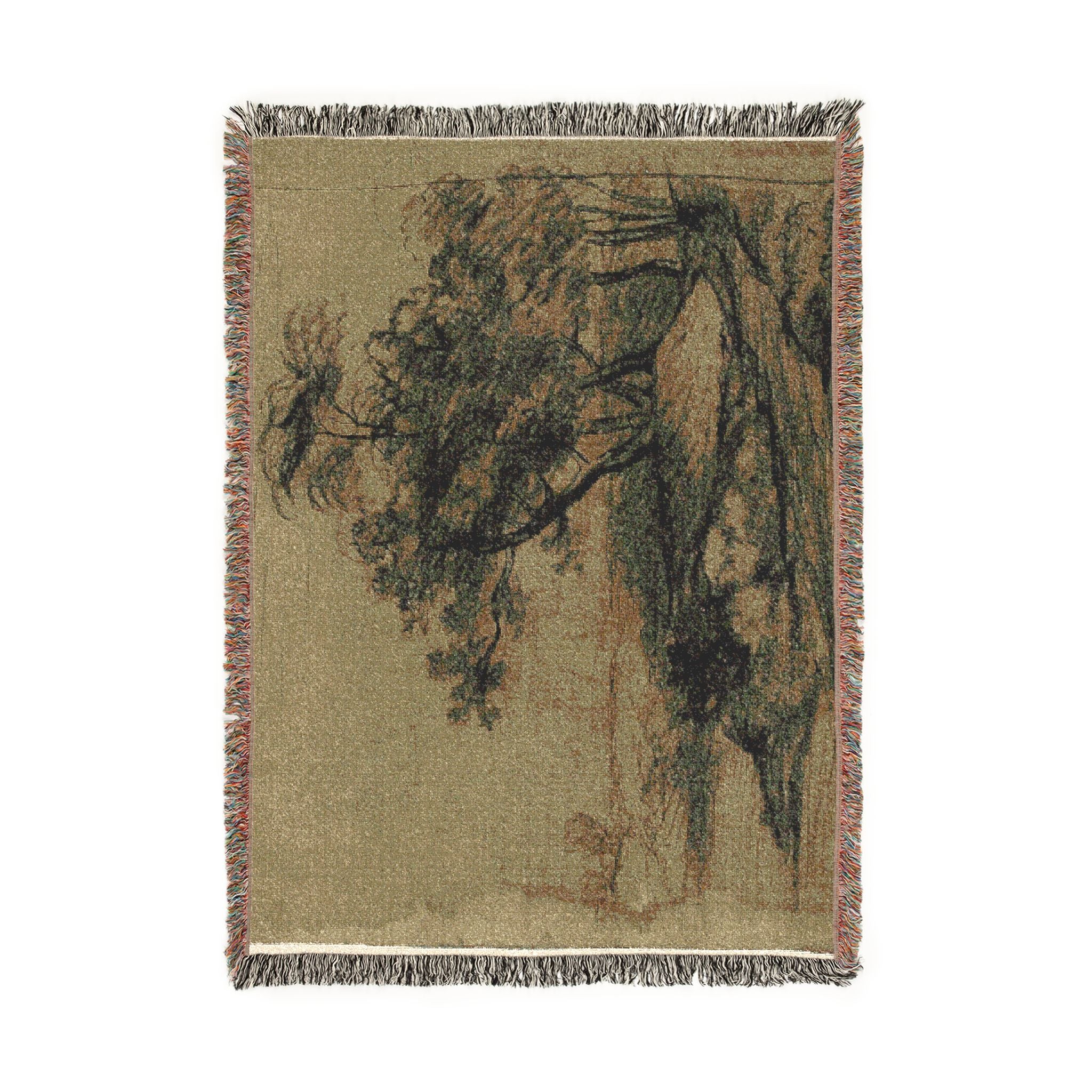 John Constable - River Bank with Trees (recto); Herd of Cattle Beneath Trees, with Inset Sketch of Landscape (verso) | Woven Tapestry Blanket