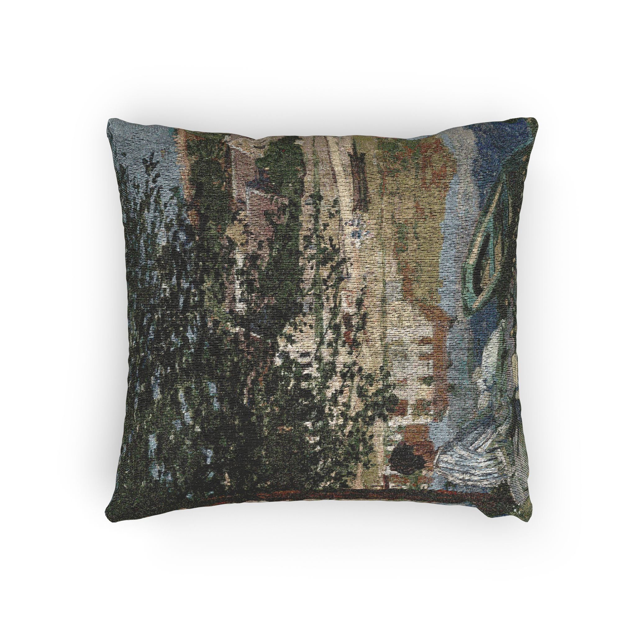 Claude Monet - On the Bank of the Seine, Bennecourt | Woven Pillow