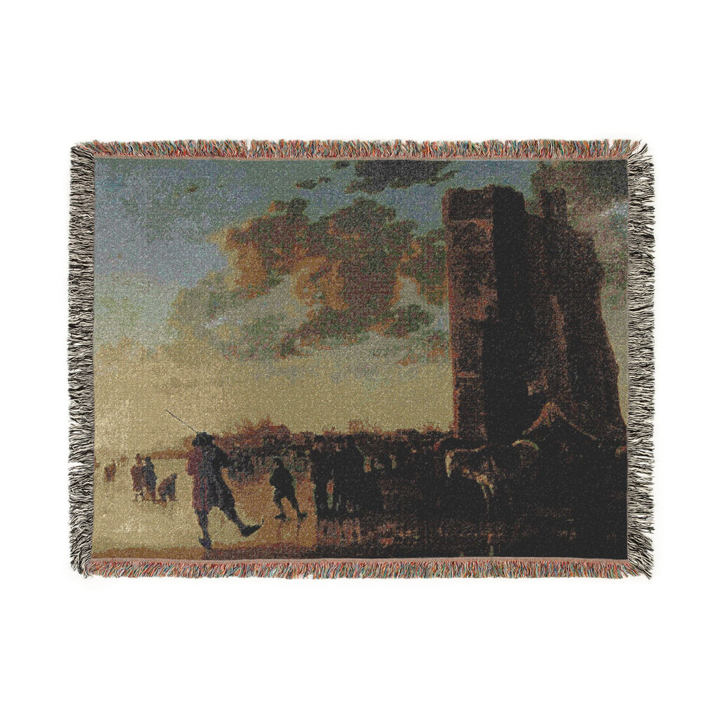 Schilderij, Aelbert Cuyp, met ruïne van Huis te Merwede (12091275046) | Woven Tapestry Blanket