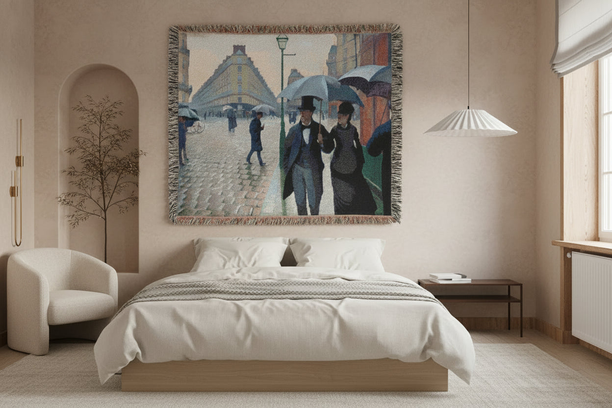 Paris Street; Rainy Day Gustave Caillebotte Tapestry Blanket
