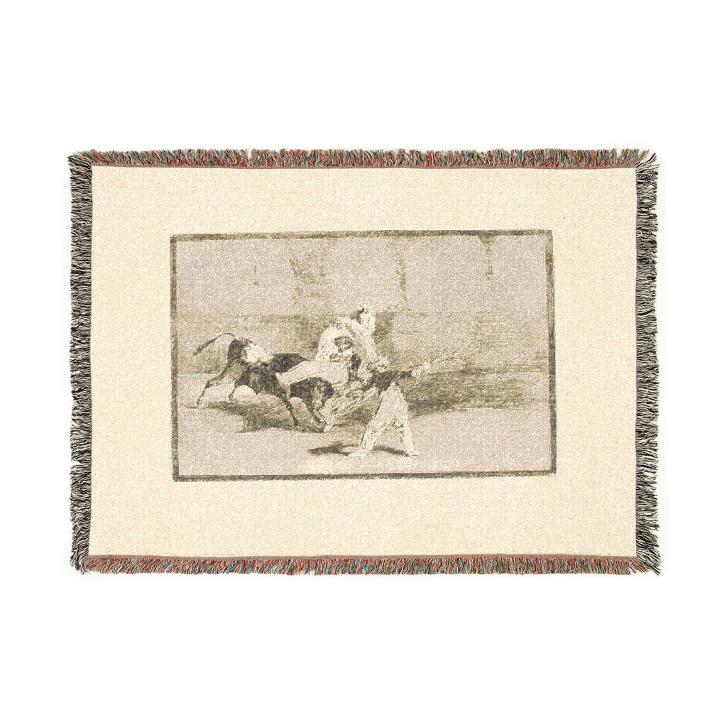 Francisco José de Goya y Lucientes - A Moor Caught by the Bull in the Ring, plate 8 from The Art of Bullfighting | Woven Tapestry Blanket