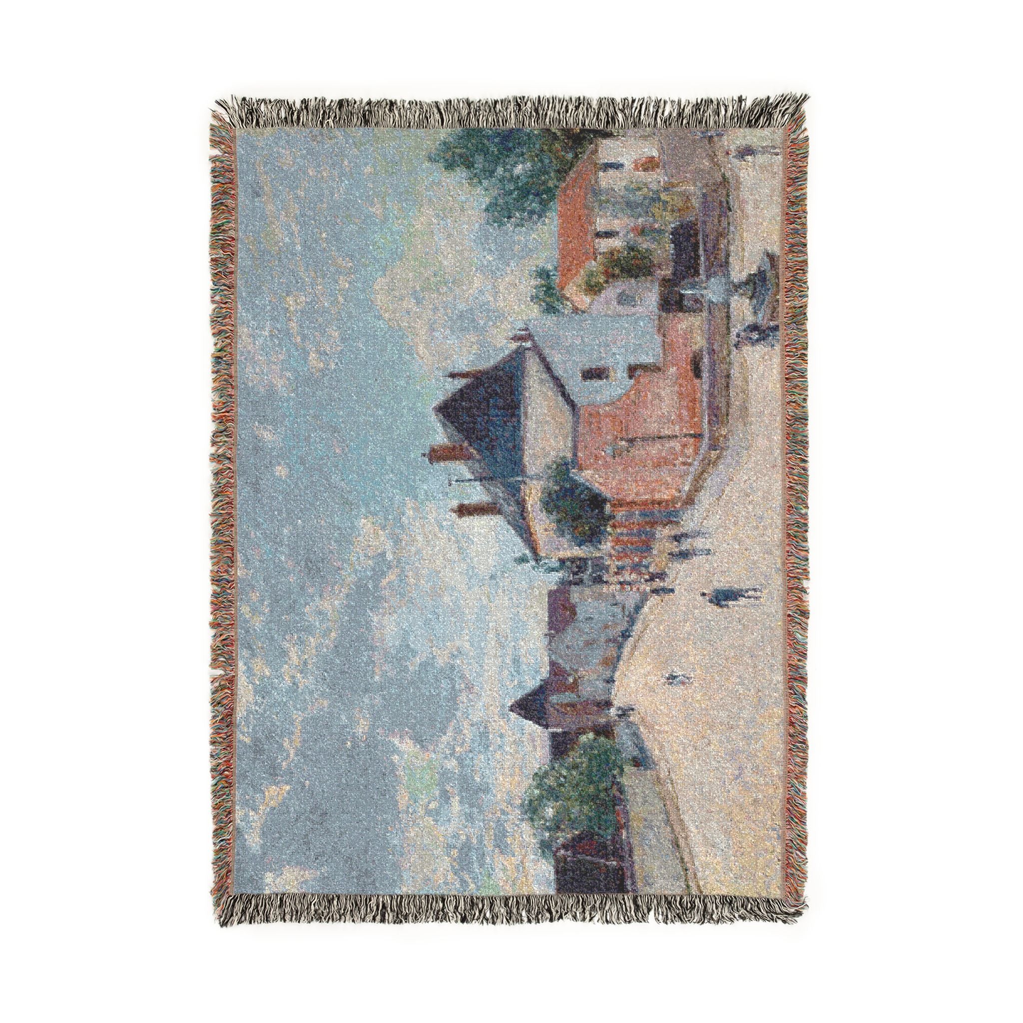 Alfred Sisley - Street in Moret | Woven Tapestry Blanket
