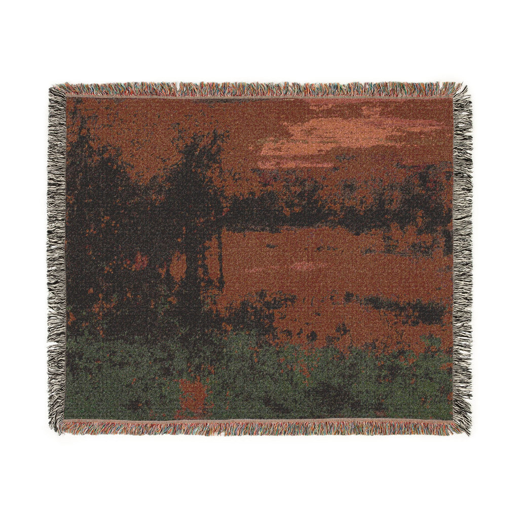 George Inness - Landscape, Sunset | Woven Tapestry Blanket