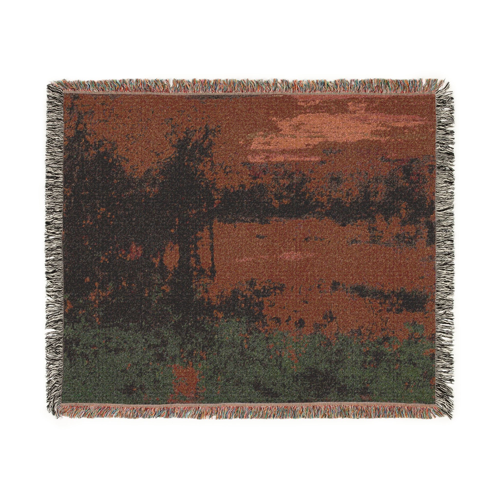 George Inness - Landscape, Sunset | Woven Tapestry Blanket