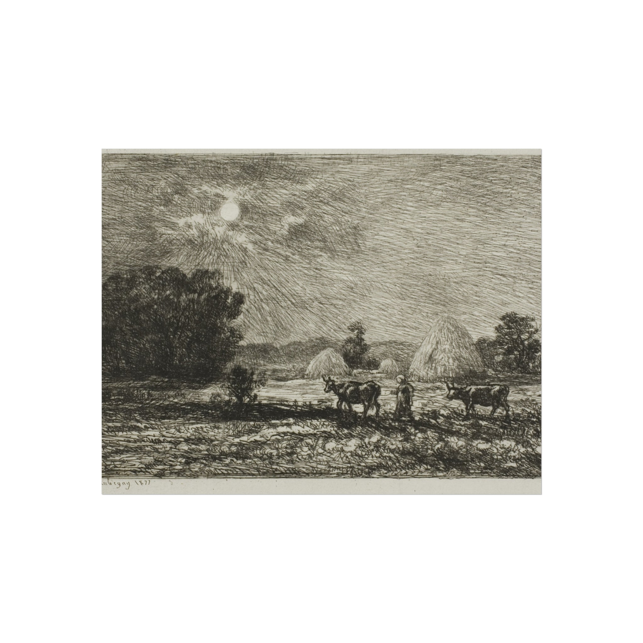 Charles François Daubigny - Moonlight at Valmondois | Fine Art Poster