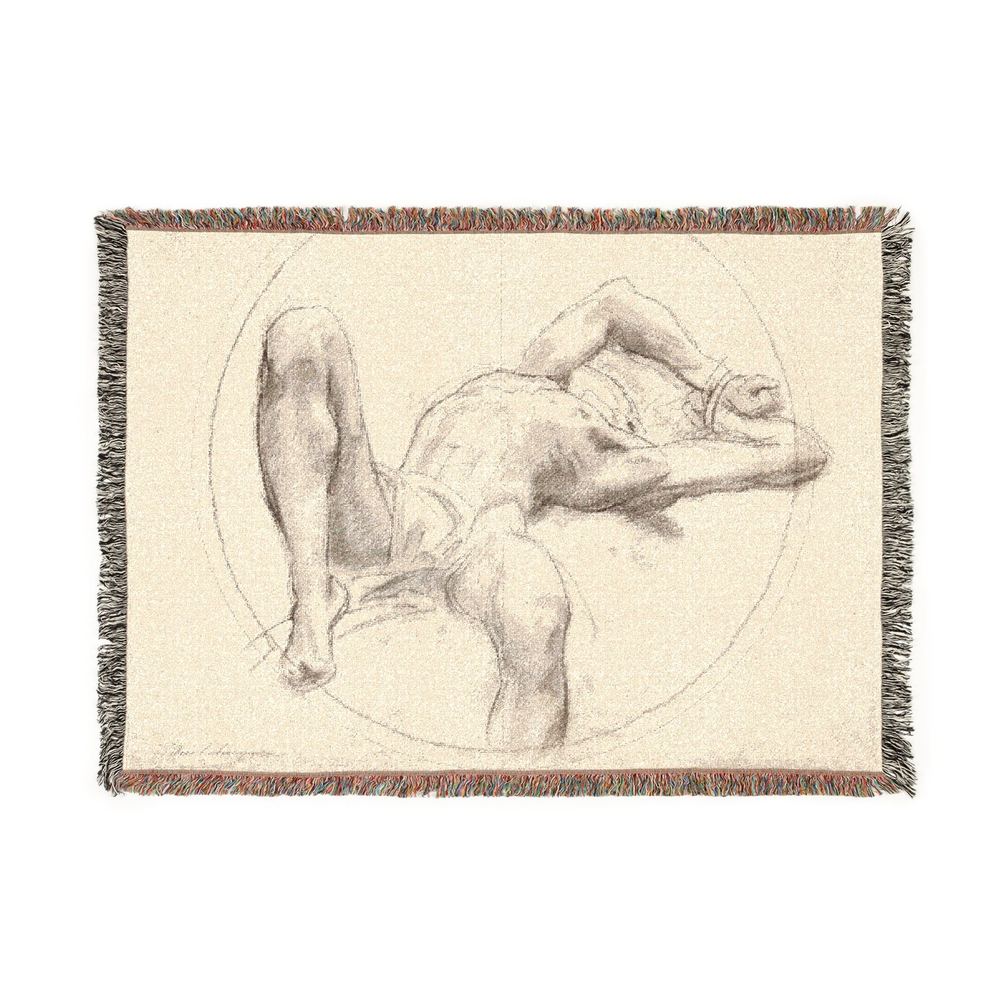 John Singer Sargent - Bound Man (recto); Sketch of Bound Man (verso) | Woven Tapestry Blanket