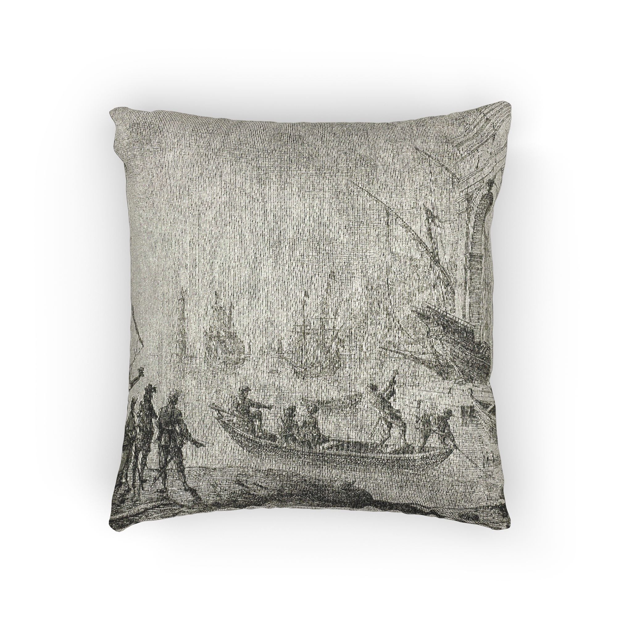 Claude Lorrain - Harbor Scene with a Lighthouse | Woven Pillow