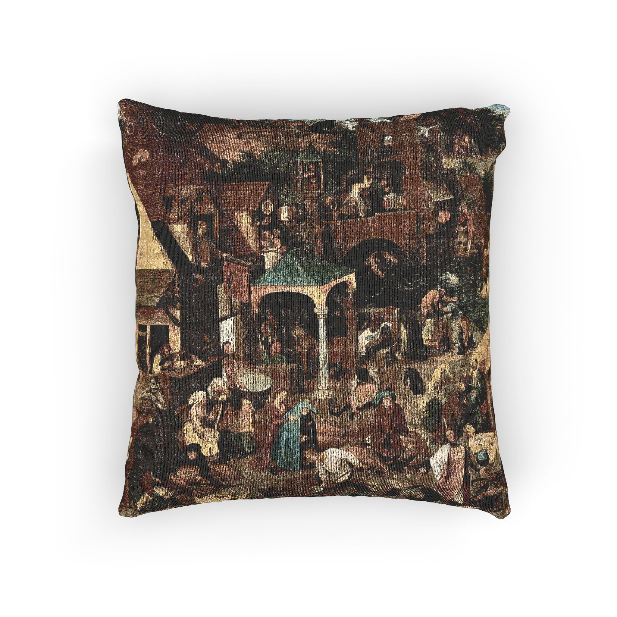 Pieter Brueghel the Elder - The Dutch Proverbs - Google Art Project | Woven Pillow