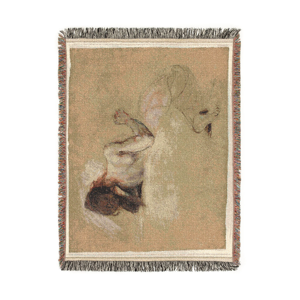 Eugène Delacroix - Crouching Woman | Woven Tapestry Blanket