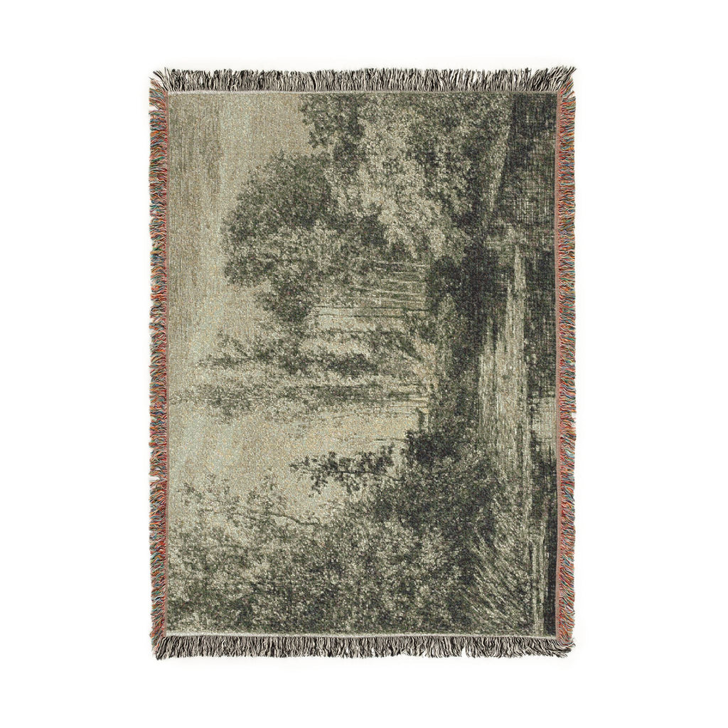 Charles François Daubigny - Stags at the Water's Edge | Woven Tapestry Blanket