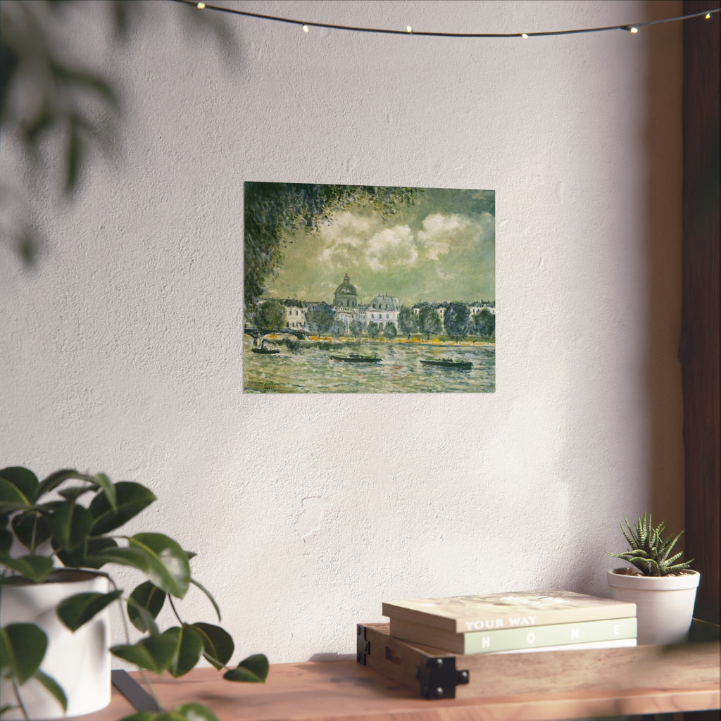 Alfred Sisley - Landscape along the Seine with the Institut de France and the Pont des Arts | Fine Art Poster