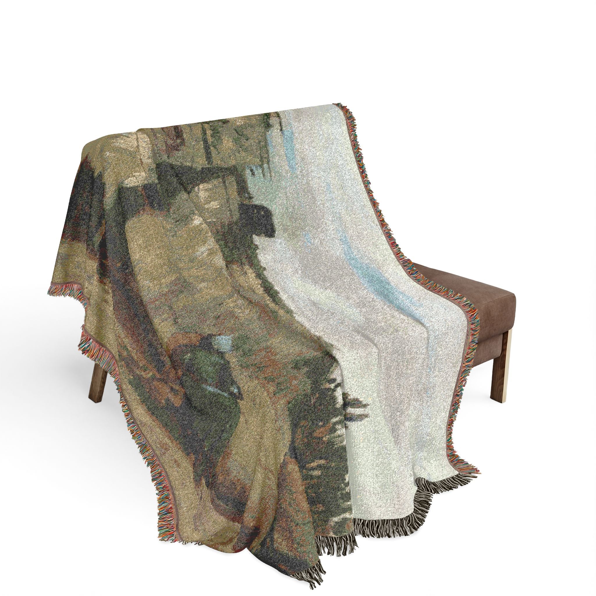 A Peasant Woman Digging in Front of Her Cottage Vincent van Gogh Tapestry Blanket