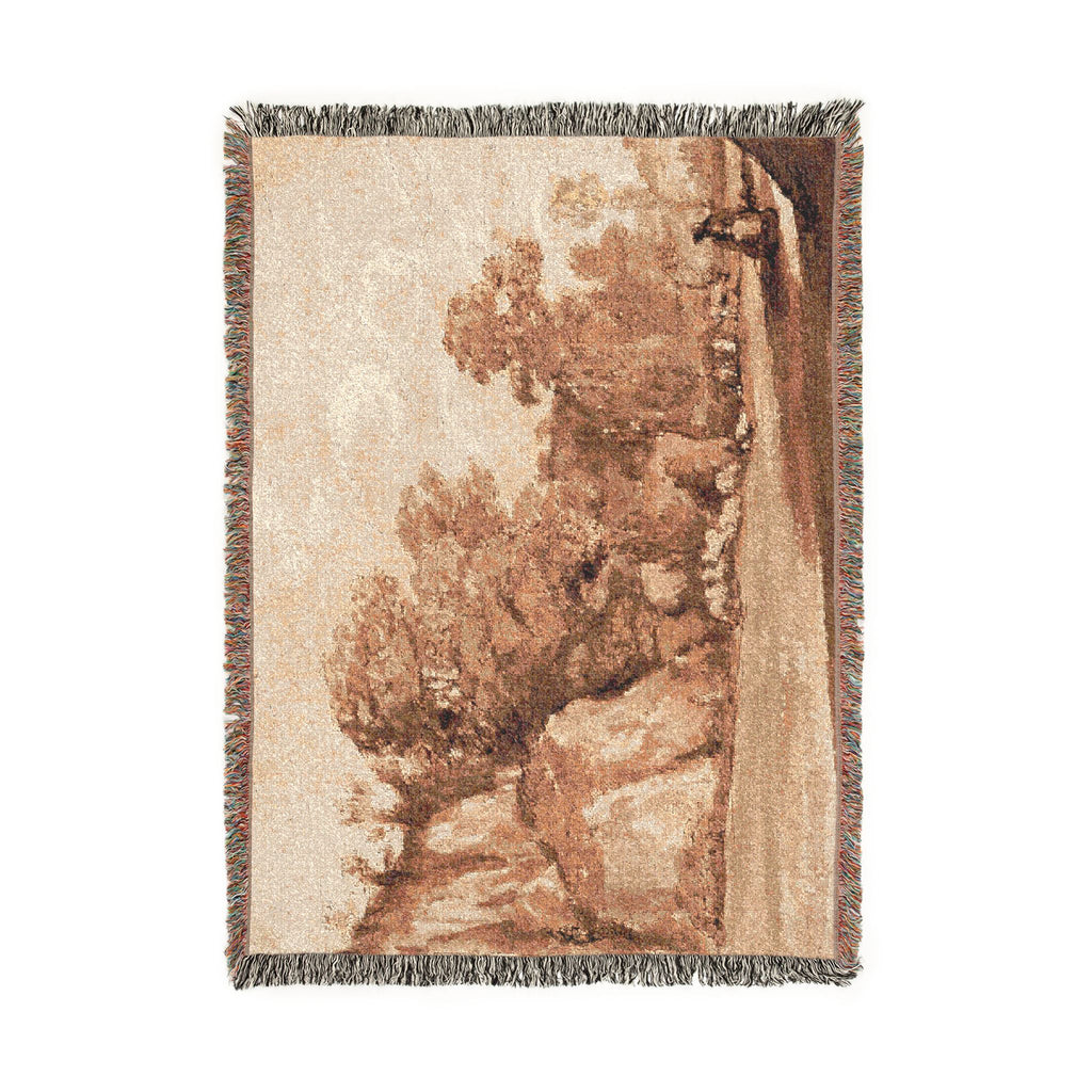 Claude Lorrain - A Rocky Hillside | Woven Tapestry Blanket