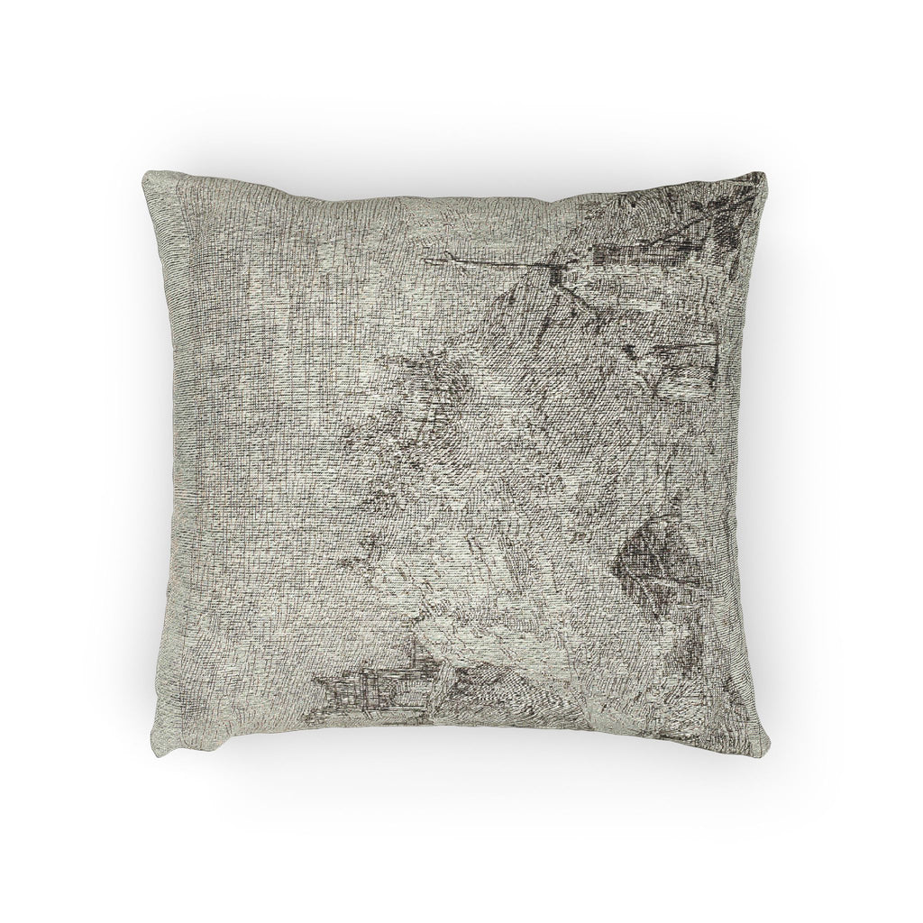 Canaletto - Landscape with the Pilgrim at Prayer, from Vedute | Woven Pillow