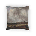 Dresden, Gemäldegalerie Alte Meister, Jacob van Ruisdael, ein Walddorf hinter Dünen | Woven Pillow