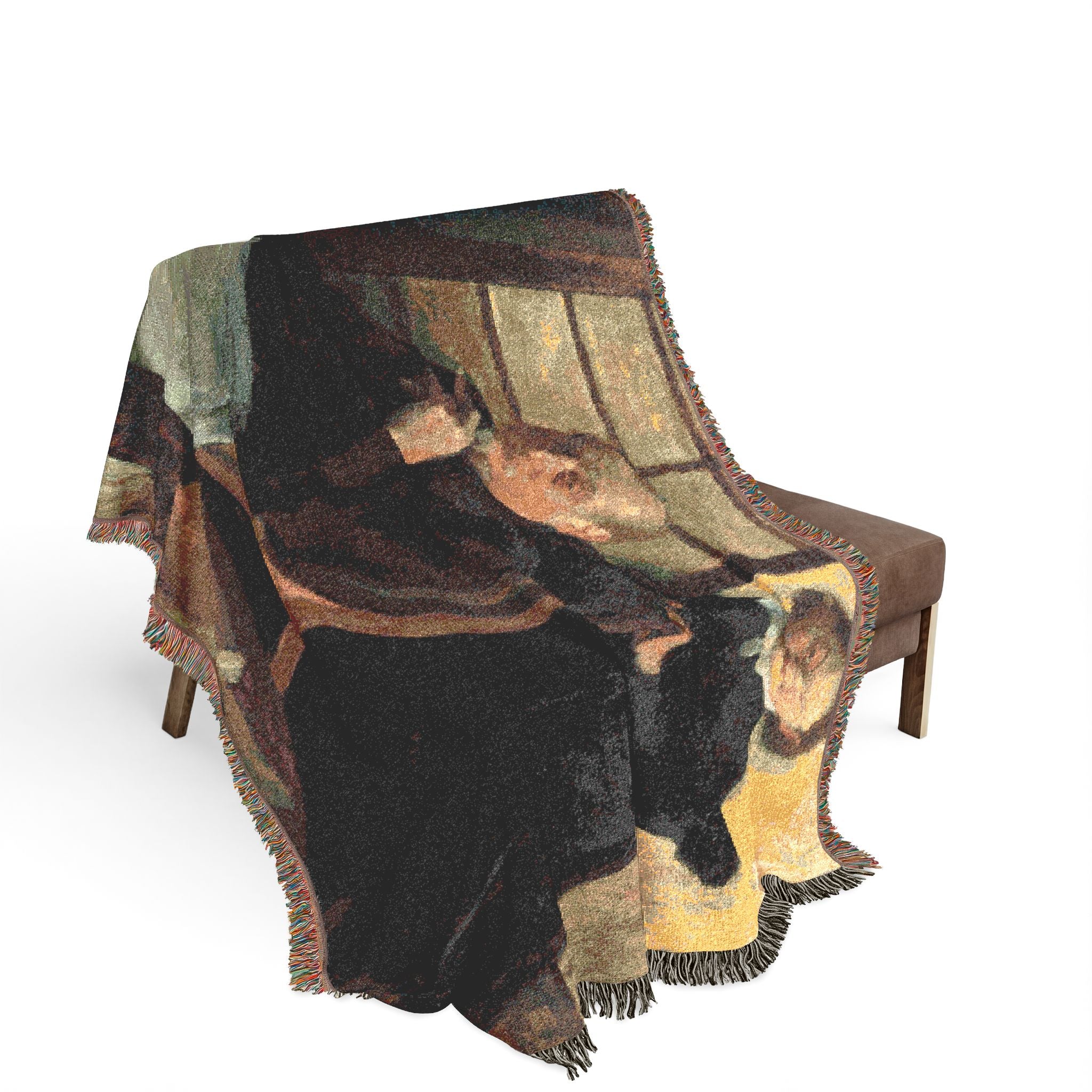 Henri Degas and His Niece Lucie Degas Edgar Degas Tapestry Blanket