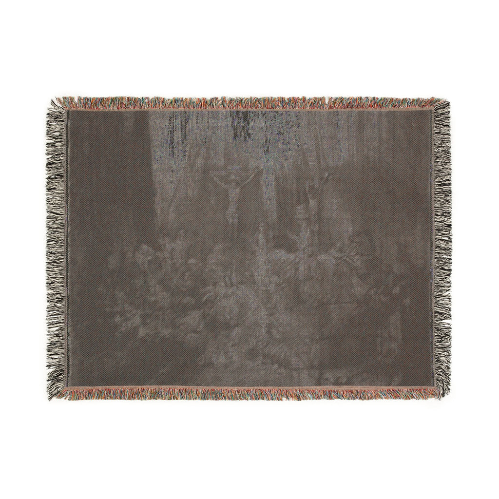 Rembrandt van Rijn - Christ Crucified between the Two Thieves The Three Crosses | Woven Tapestry Blanket
