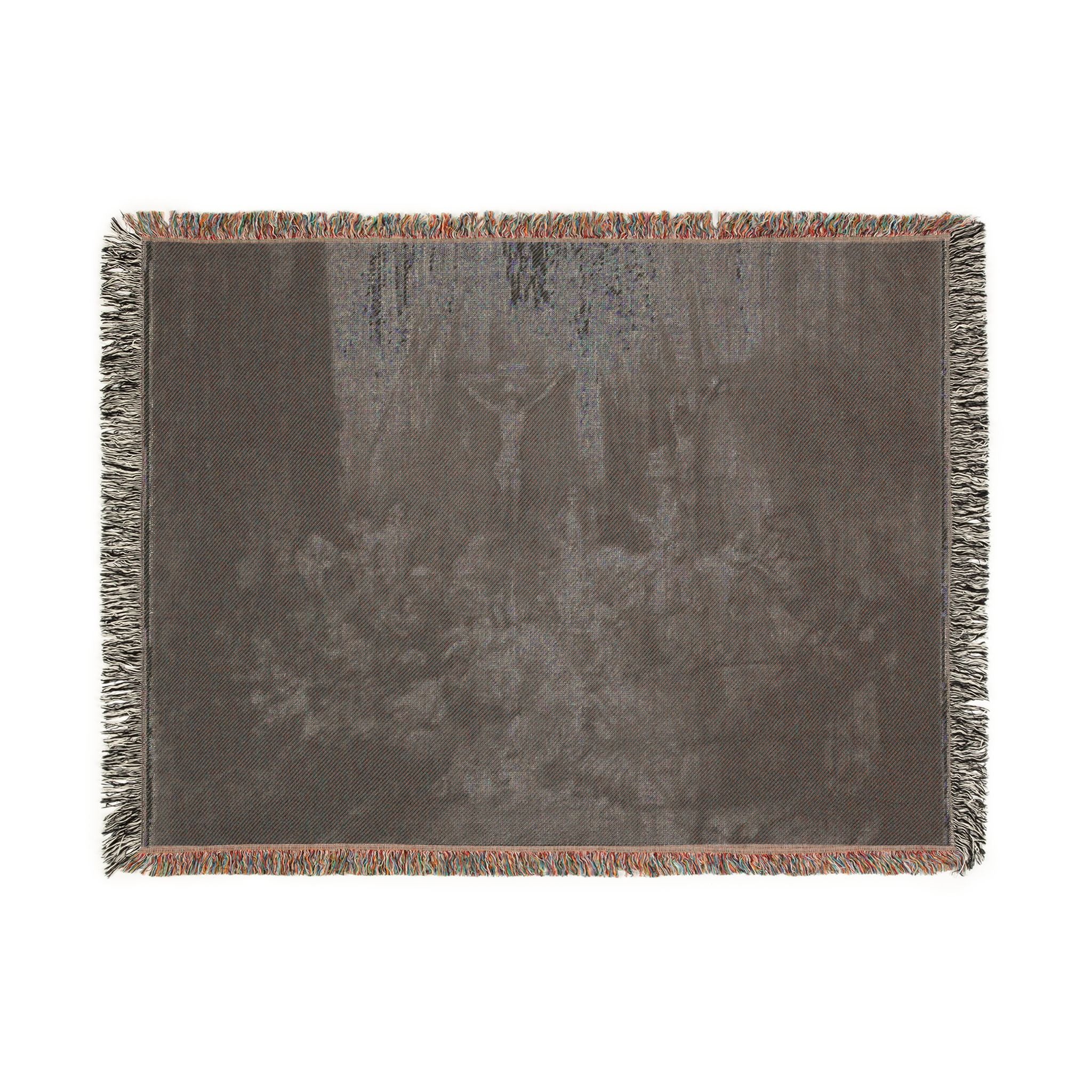 Rembrandt van Rijn - Christ Crucified between the Two Thieves The Three Crosses | Woven Tapestry Blanket