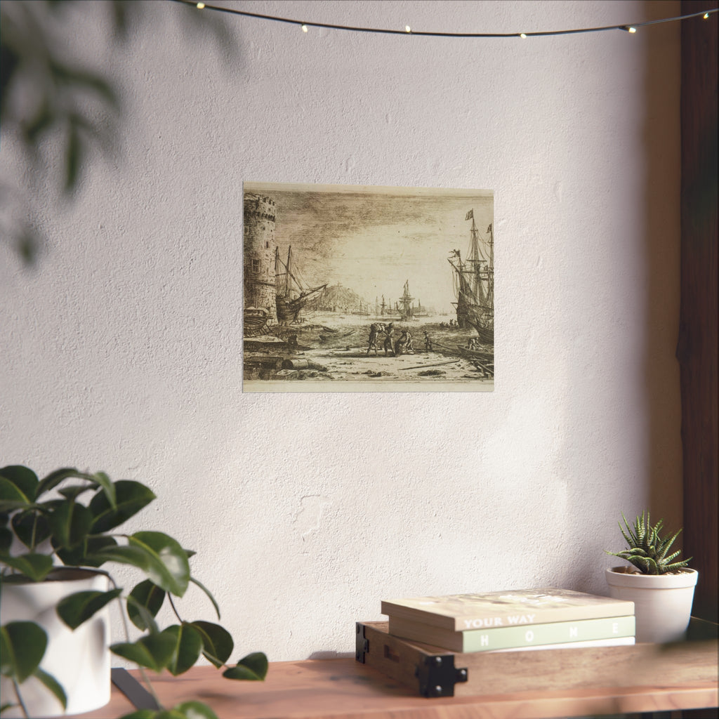 Claude Lorrain - Harbor with a Large Tower | Fine Art Poster