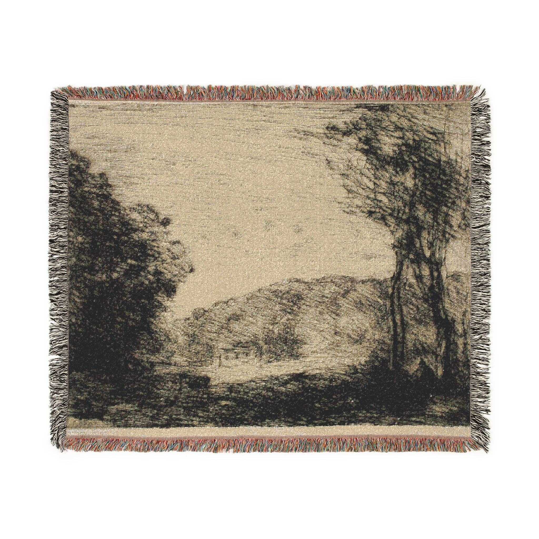 Wooded Countryside Camille Corot Tapestry Blanket