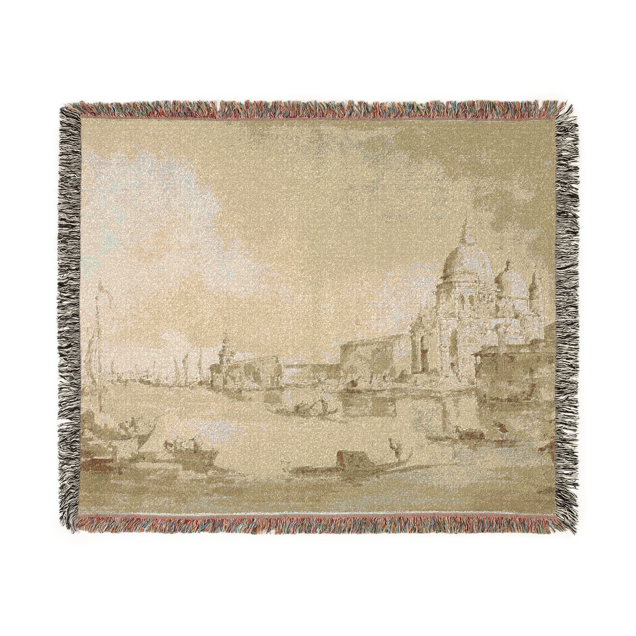 Imitator of Francesco Guardi - Bacino di San Marco with the Dogana del Mare and Santa Maria della Salute | Woven Tapestry Blanket