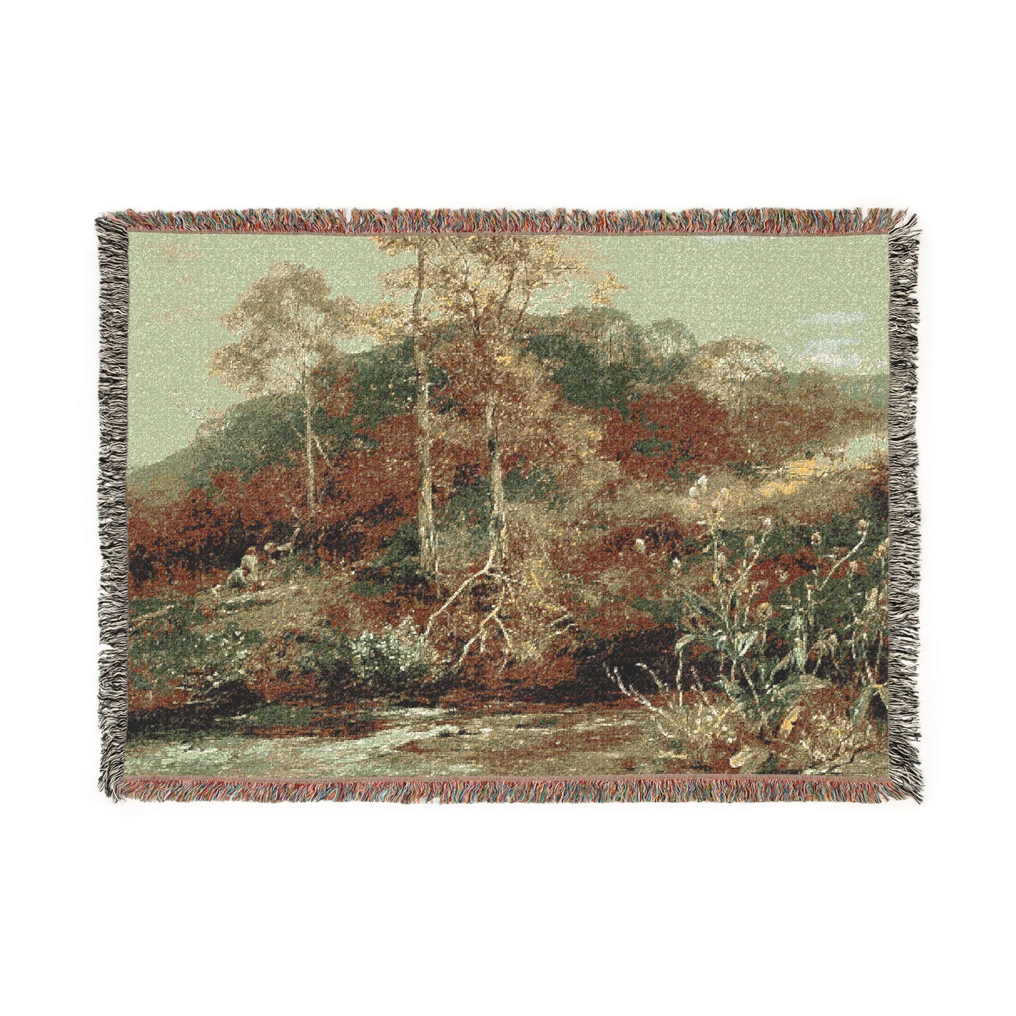 David Bates - Autumn River Scene, The Brook | Woven Tapestry Blanket