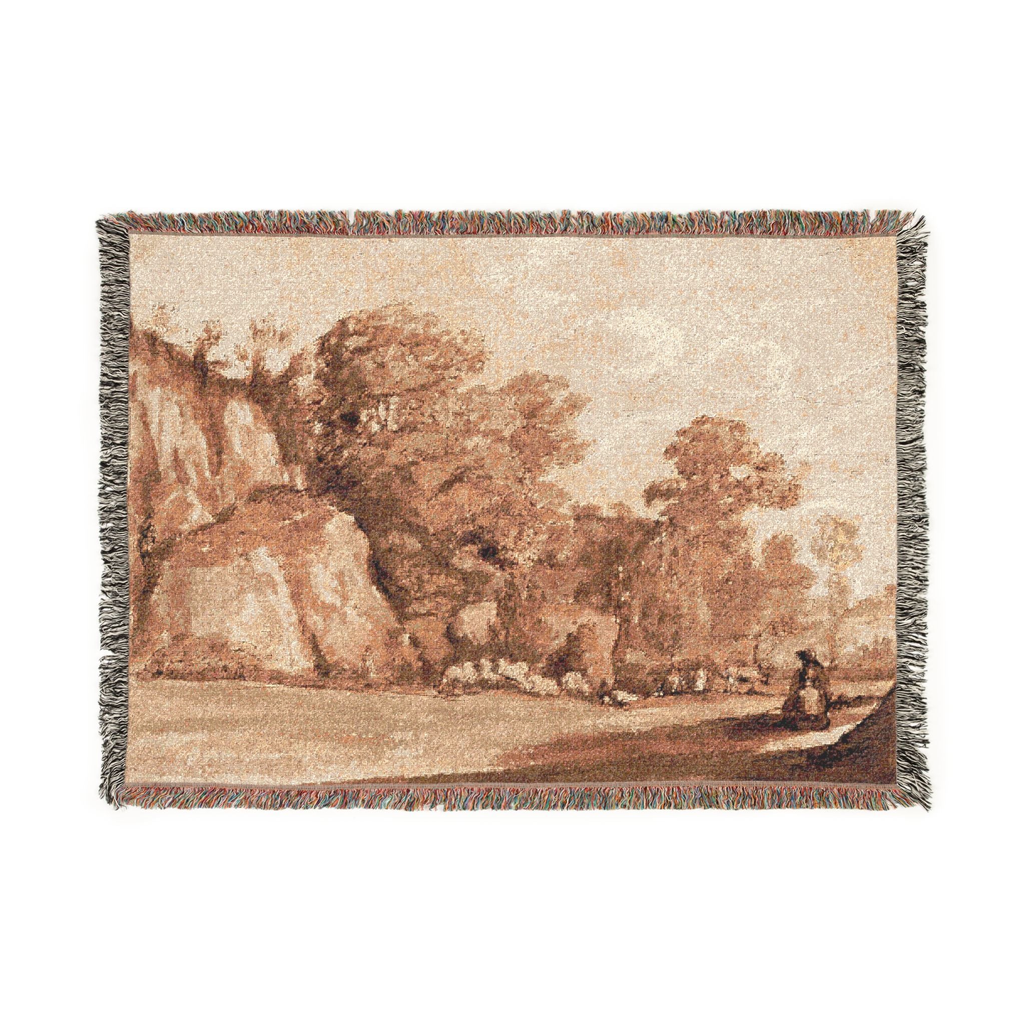 Claude Lorrain - A Rocky Hillside | Woven Tapestry Blanket