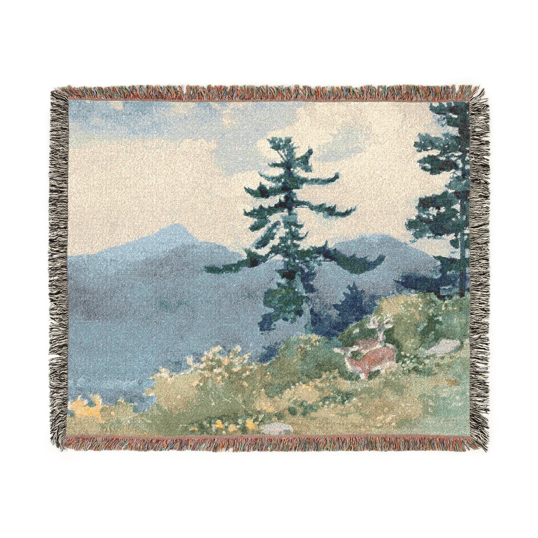North Woods Club, Adirondacks Winslow Homer Tapestry Blanket