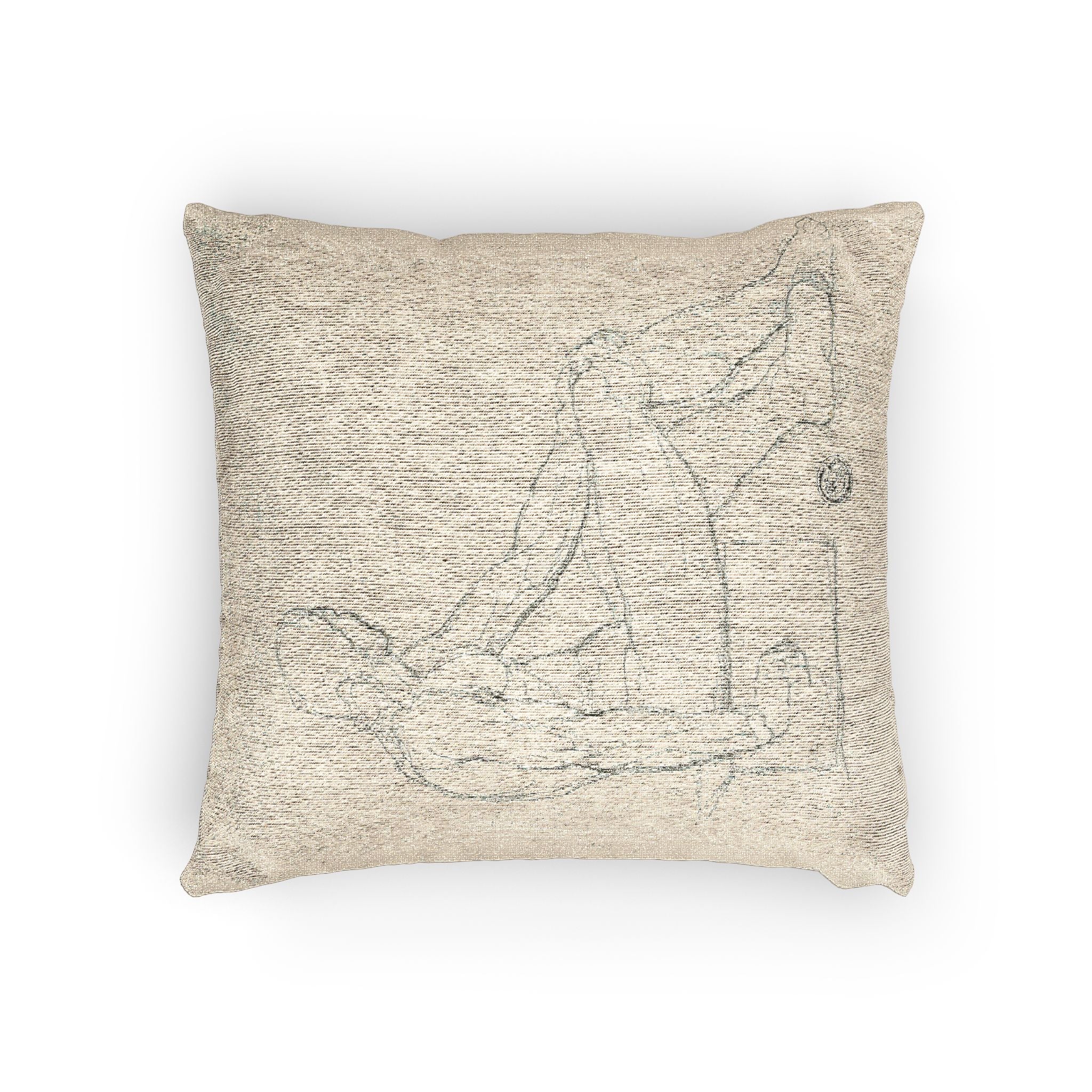 Style of Jacques Louis David - Seated Male Nude | Woven Pillow