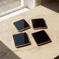 Agate Coasters — Black (Set of 4)